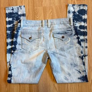 Revolt Jeans Light and Dark Blue Tie-Dye Skinny Jeans